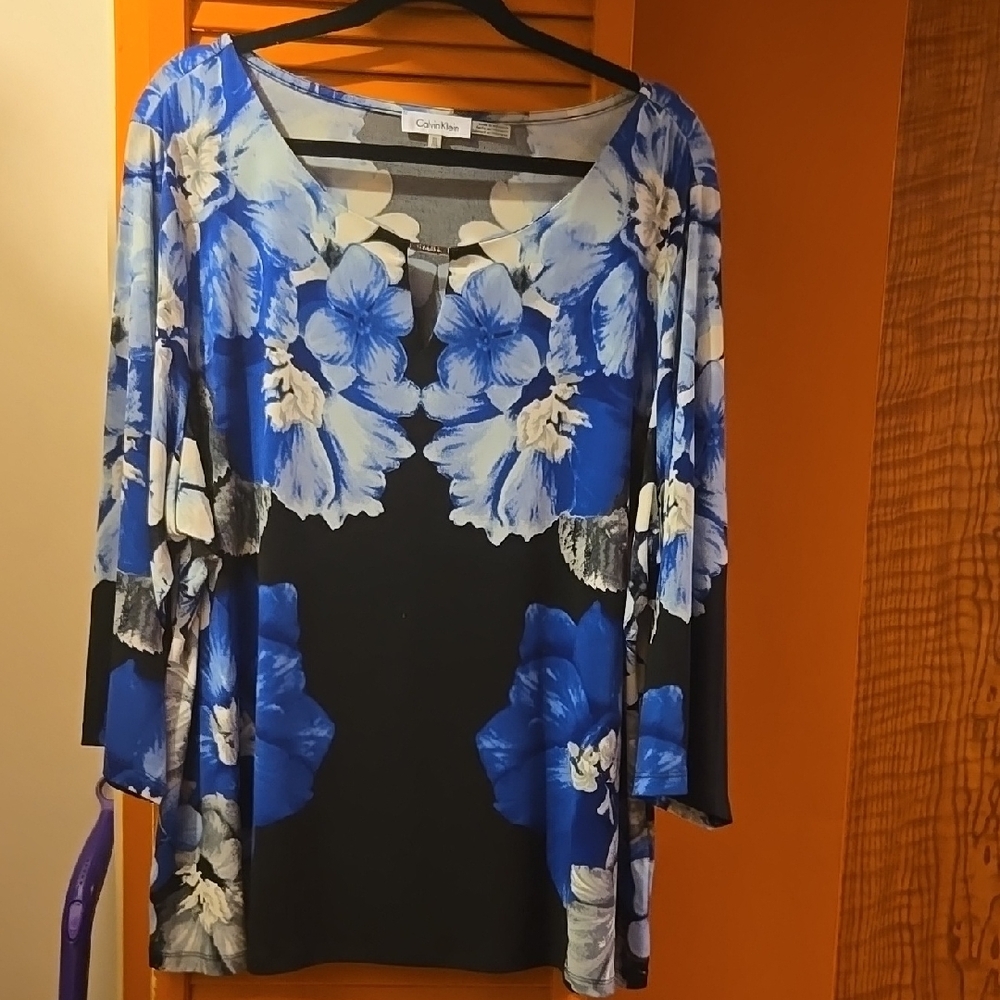 Calvin Klein Blue Floral Blouse